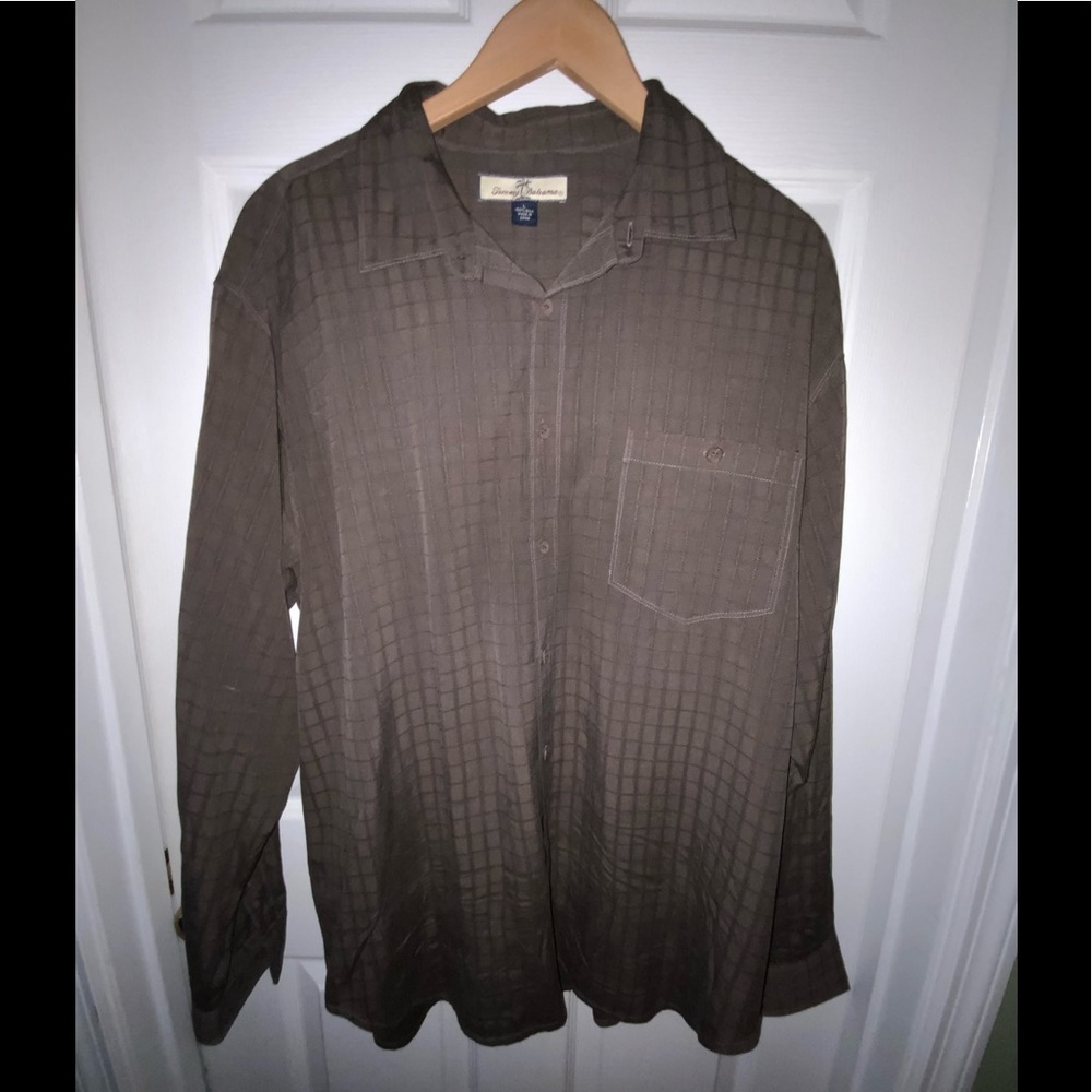 Tommy Bahama men’s Large Silk long sleeve Brown
